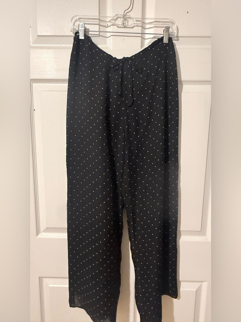 Ralph Lauren Black with Small White Dot Print wide leg palazzo pant 6P